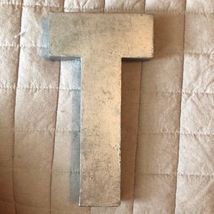 Silver metal letter “T” from Anthropologie